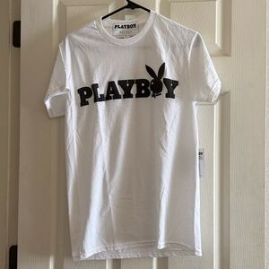Men's white playboy t-shirt